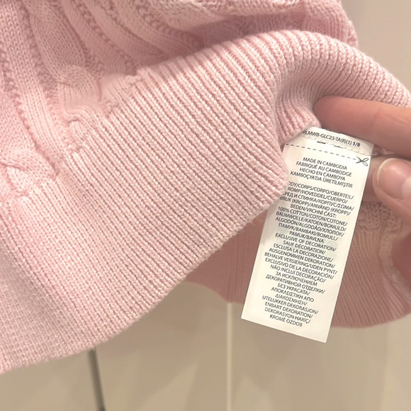 Polo by Ralph Lauren light pink knit short-sleeved cotton sz 8-10 sweater dress - Picture 4 of 4